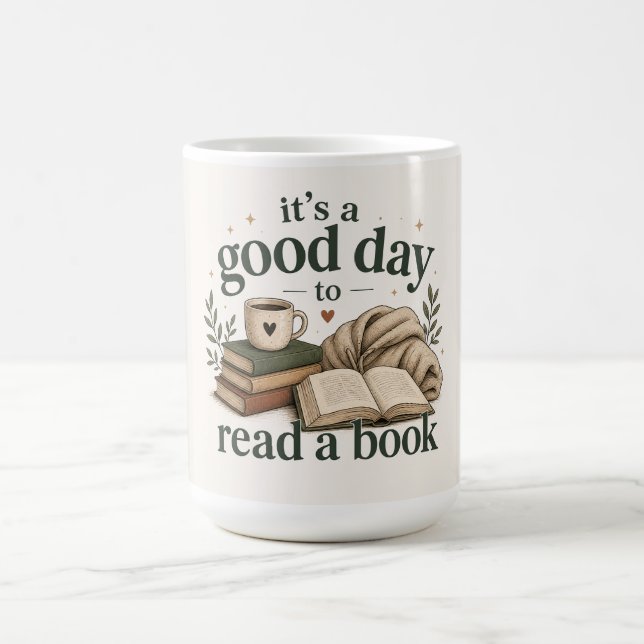 Det är en bra dag att läsa en bok kaffemugg (Center)