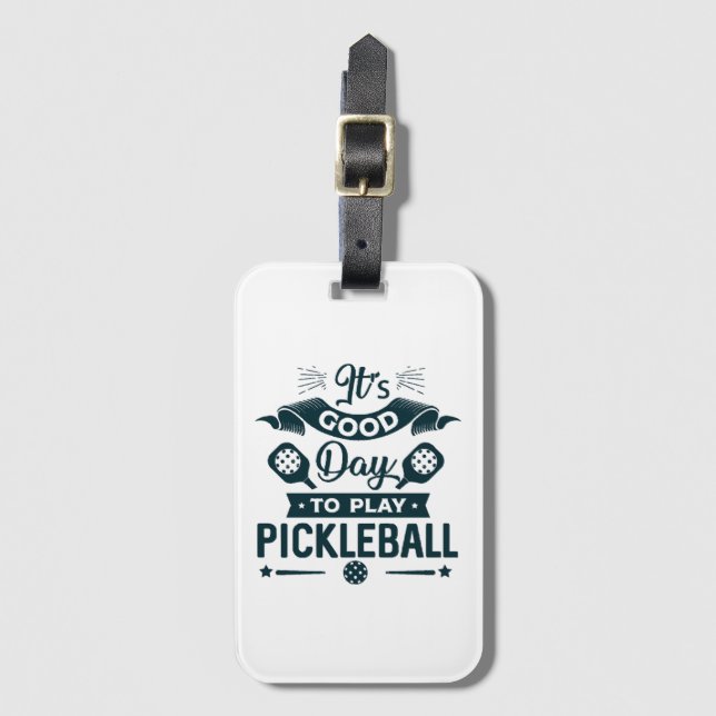 Det är en bra dag att spela Pickleball Bagagebricka (Framsida vertikal)