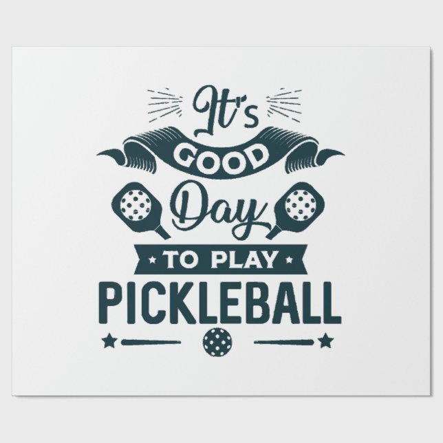 Det är en bra dag att spela Pickleball Presentpapper (Platt)