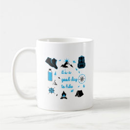 Det är en bra dag för en vandringsgrafisk kaffemugg