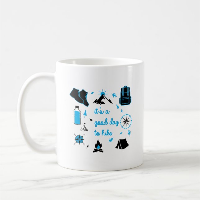 Det är en bra dag för en vandringsgrafisk kaffemugg (Vänster)
