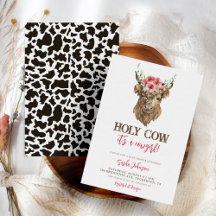 Det är en Cowgirl Blommigt Cow Western Baby Shower