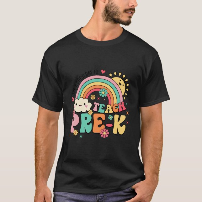 Det Är En Dag Att Undervisa Förskola Regnbåge T Shirt (Framsida)