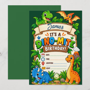 Det är en Dino-Mite Födelsedagsfest Anpassad Kort