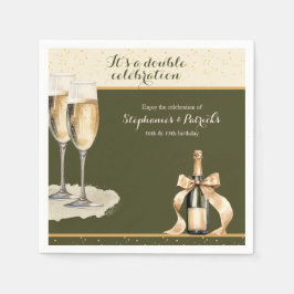 Det är en dubbel födelsedagsfirande Grön Champagne Pappersservett
