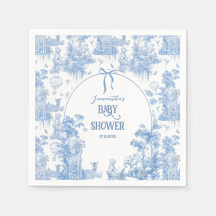 Det är en Elegant Blue Toile Safari Baby Shower Pappersservett