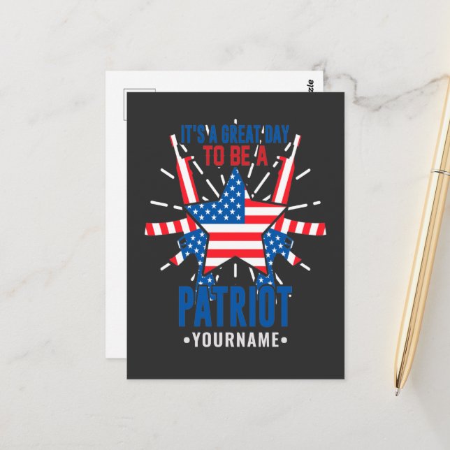 Det är en fantastisk dag att vara patriot vykort (Fram/Back In Situ)