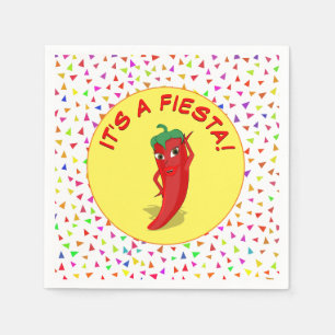 Det är en Fiesta med Konfetti Mönster Pappersservett