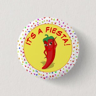 Det Är En Fiesta Med Konfettimönster Knapp