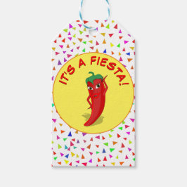 Det är en fiesta med konfettimönster presentetikett