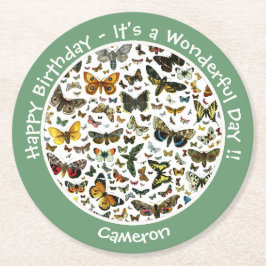 Det är en fjärilsfödelsedag, samlingsobjekt för Pa Underlägg Papper Rund