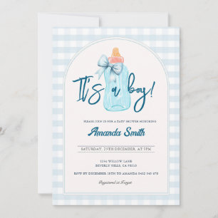 Det är en Flaskor Baby Shower-inbjudan. Inbjudningar