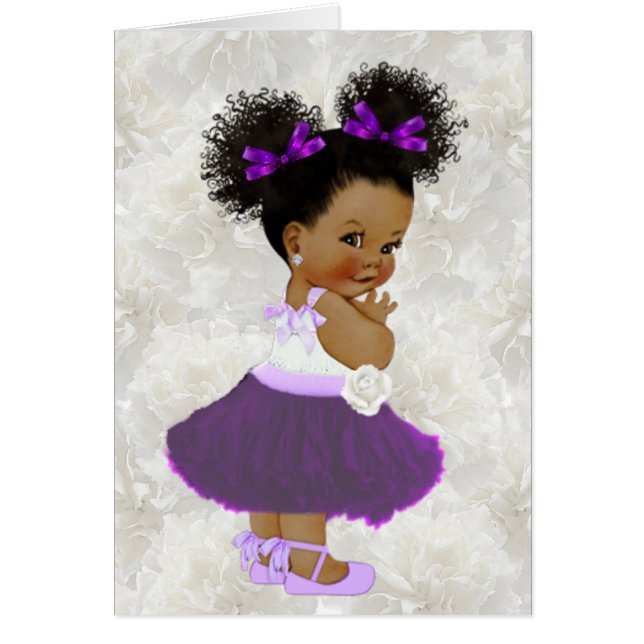 Det är en flicka Afro Puff Flicka Hälsningskort (Framsidan)