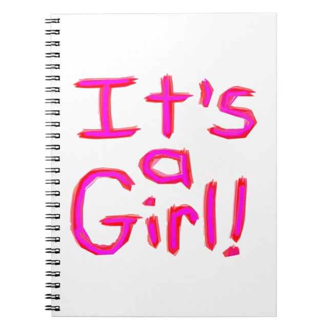 Det är en flicka! anteckningsbok med spiral (Framsidan)
