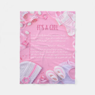 "Det är en flicka" Baby Blanket Fleecefilt