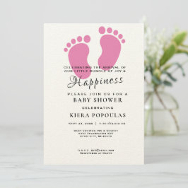 Det är en flicka, Baby fotsteg Rosa Baby Shower Inbjudningar