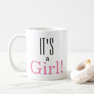 Det är en flicka! Baby Gender Reveal Classic Coffe Kaffemugg
