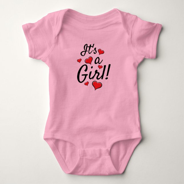 Det är en flicka! Baby Gender Reveal T Shirt (Framsida)