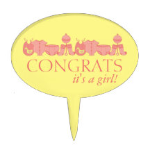 Det är en flicka! Baby Shower Cake Topper