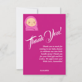 Det är en flicka! Baby Shower Rosa Modern. Tack Kort