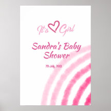 DET ÄR EN Flicka BABYSHOWER ROSA REGNBÅGE PASTELL 