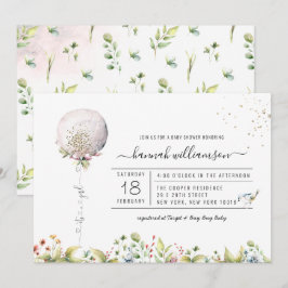 Det är en flicka ballong | Baby Shower inbjudan