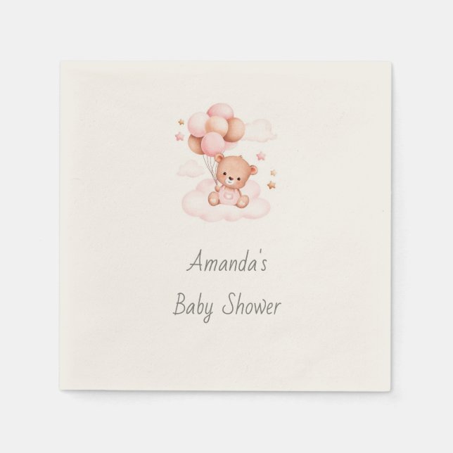 Det är en flicka, Barly Wait! Baby Shower Napkins Pappersservett (Framsidan)