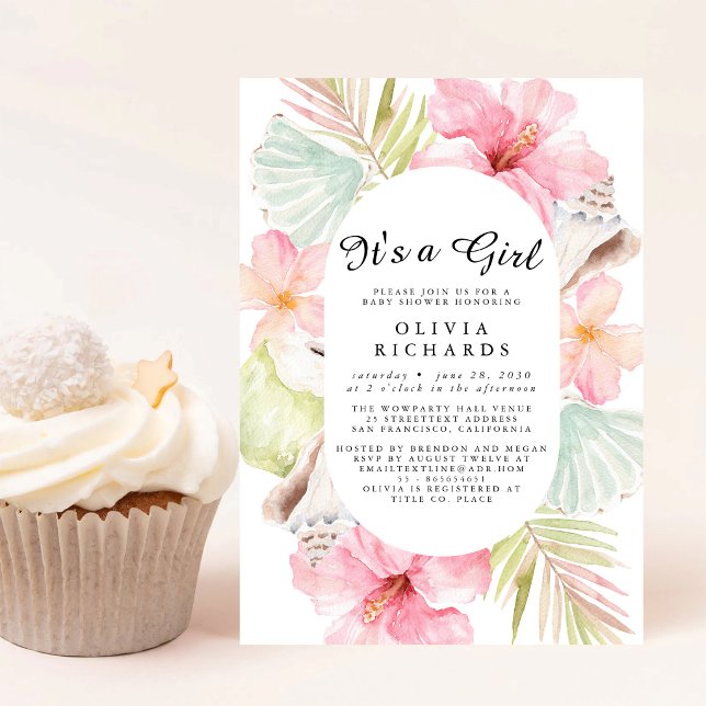Det är en flicka Blommig Baby Shower Inbjudan (Skapare uppladdad)