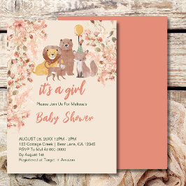Det är en flicka Boho Safari Baby Shower Inbjudningar