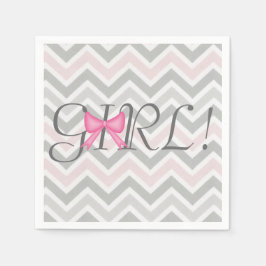 Det är en flicka! Bow ThBäste Babykläder Napkins Pappersservett