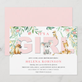 Det är en flicka Bush Spädbarn Baby Shower-inbjuda Inbjudningar