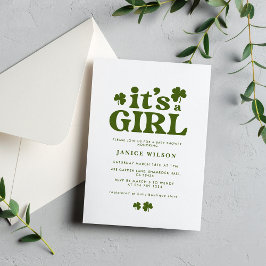 Det är en flicka Charm St. Patrick Day Baby Shower Inbjudningar