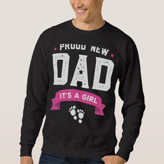 Det är en flicka Cute Baby Fars dag Lång Ärmad Tröja (Framsida)