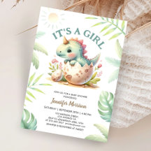 Det är en flicka! Cute Dino Dinosaur Girl Baby Sho