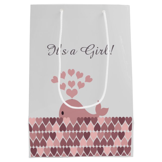 Det är en flicka! Cute Rosa Whale (Baksidan)