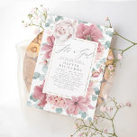 Det är en flicka Dusty Ro Blommigt Cute Baby Showe Inbjudningar<br><div class="desc">Flicka-babyduschinbjudningar med vackra dammiga rosa blommor</div>