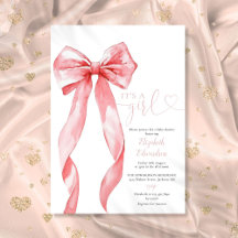 Det är en flicka Elegant Rosa Slöja Bebis Shower