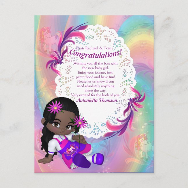 Det är en flicka - en Cutie-Paj Vykort (Framsida)