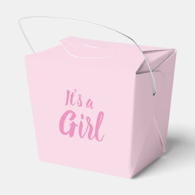 Det är en flicka, en ljus rosa babydusch, genderna presentaskar (Baksidan Sidan)