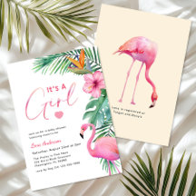 Det är en flicka Flamingo Baby Shower Inbjudan