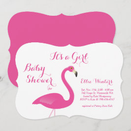 Det är en flicka - Flamingo Baby Shower-inbjudan Inbjudningar