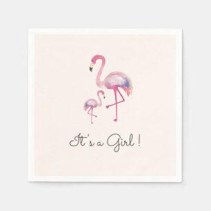Det är en flicka flamingo baby shower servett