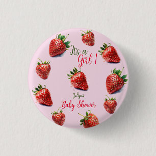 Det är en flicka från Strawberry-babydusch Knapp
