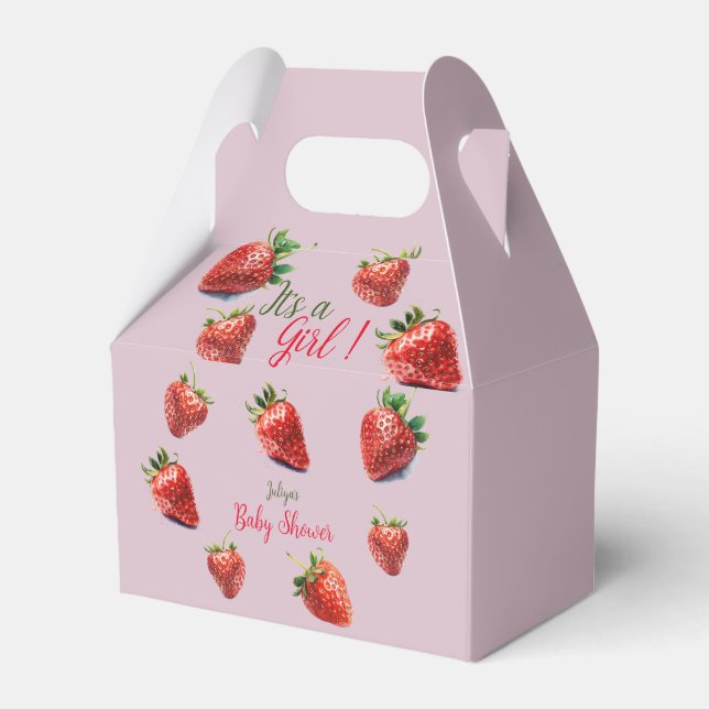 Det är en flicka från Strawberry-babydusch Presentaskar (Framsidan Sidan)