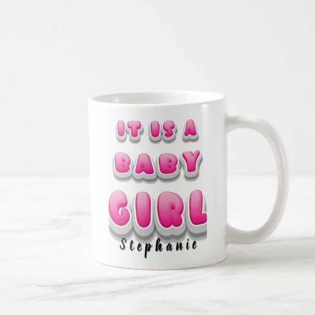 Det är en flicka! Gender Reveal Newborn Mugg Gift (Höger)