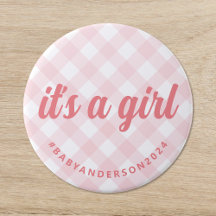 Det är en flicka Gingham Baby Shower
