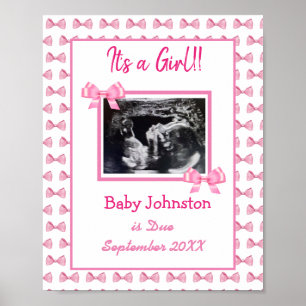 Det är en flicka, Gravid Announcement Ultrasound P Poster
