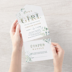 Det är en flicka Guld Baby Shower Diaper Raffle
