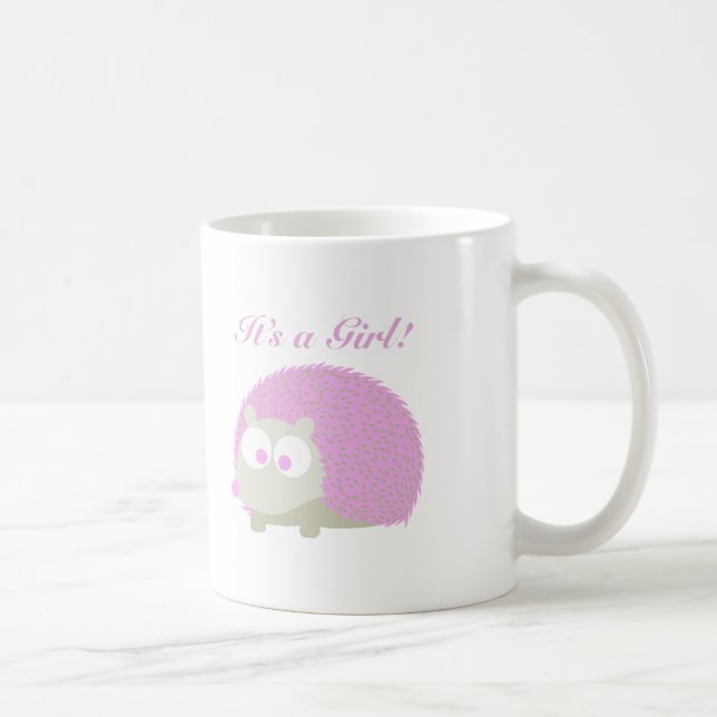 Det är en flicka! Hedgehog Kaffemugg (Höger)
