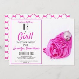 Det är en flicka! Inbjudan till rosa Baby Sprinkle